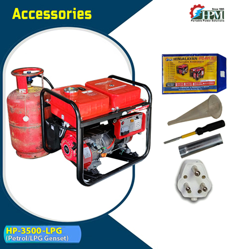 3 KVA LPG Generator , Petrol & LPG RUN, Recoil Start, Model HP-3500-LPG